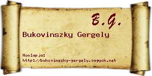 Bukovinszky Gergely névjegykártya